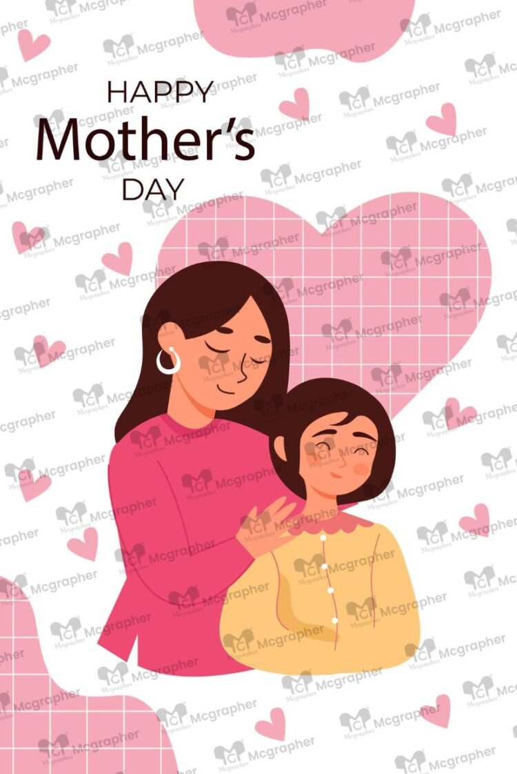 Happy Mothers Day Mom's Love Vector Illustration