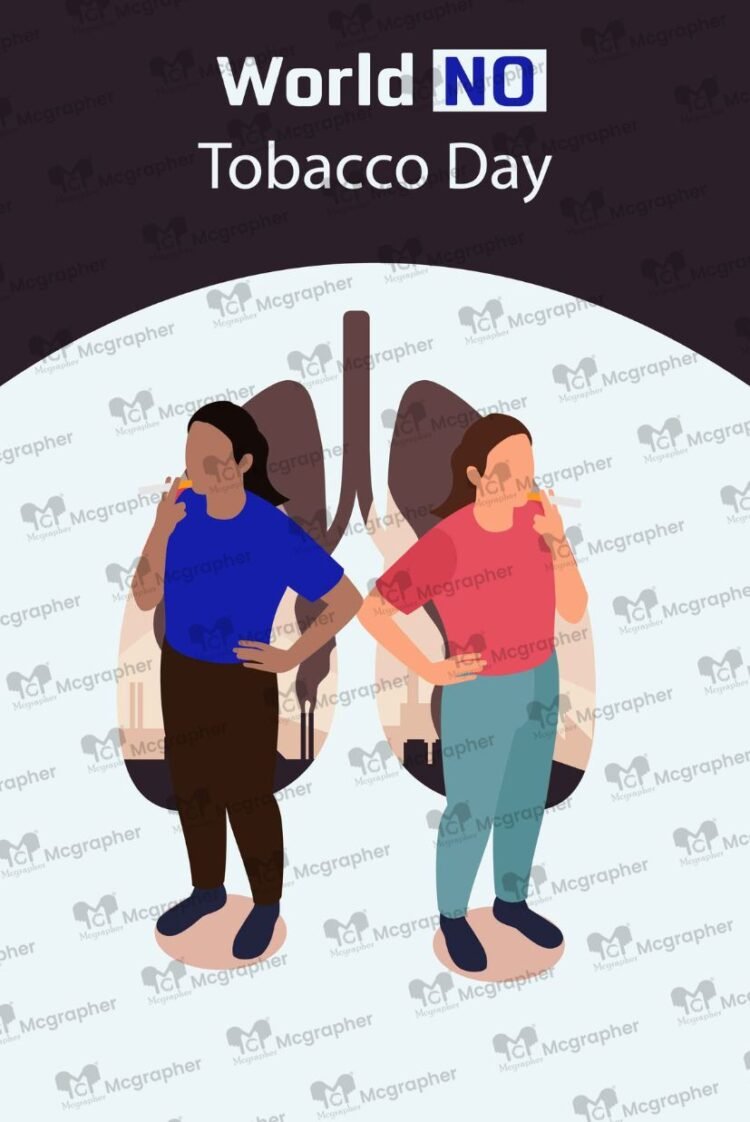 World Tobacco day harmful Illustration