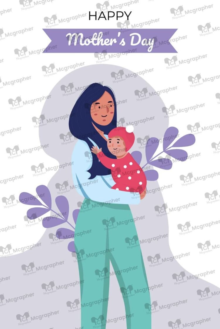 Happy Mothers Day Supermom Vector Illustration