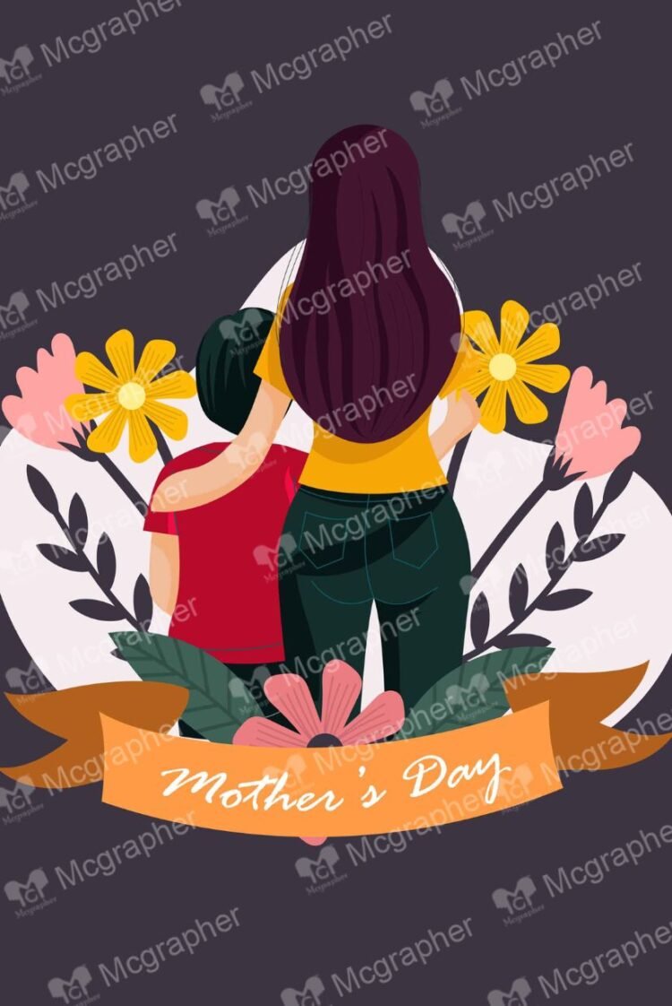 Happy Mothers Day Best Mom Vector Illustration