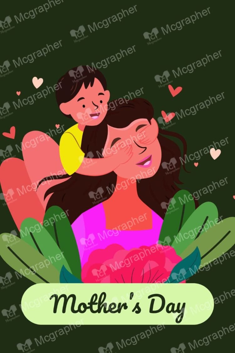 Happy Mothers Day Motherly Vector Illustration