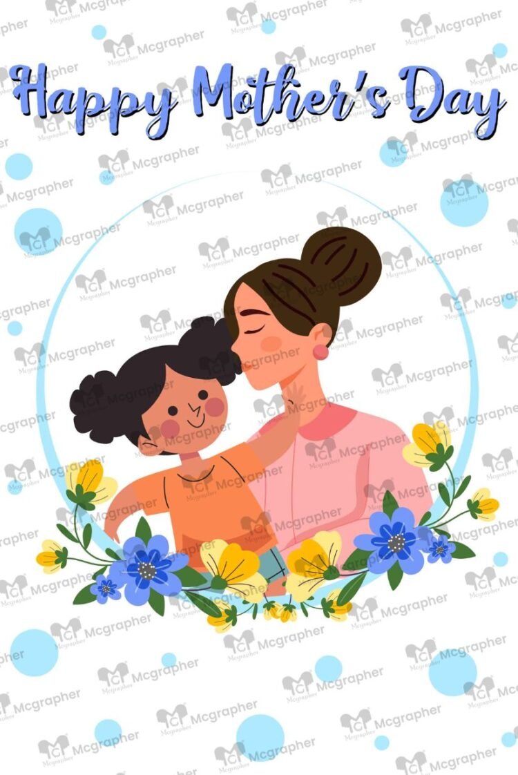 Mothers Day Cherishing vector Illustration