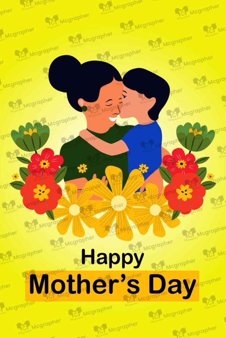 Happy Mothers Day Motherly Illustration