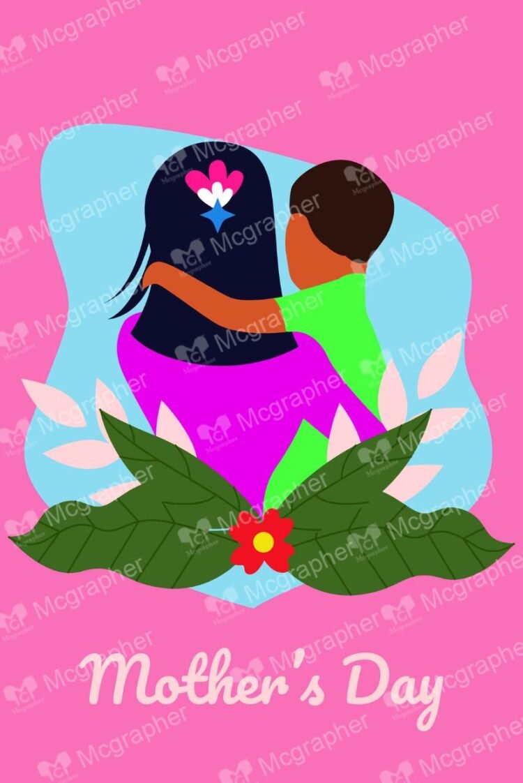 Happy Mothers Day love Illustration