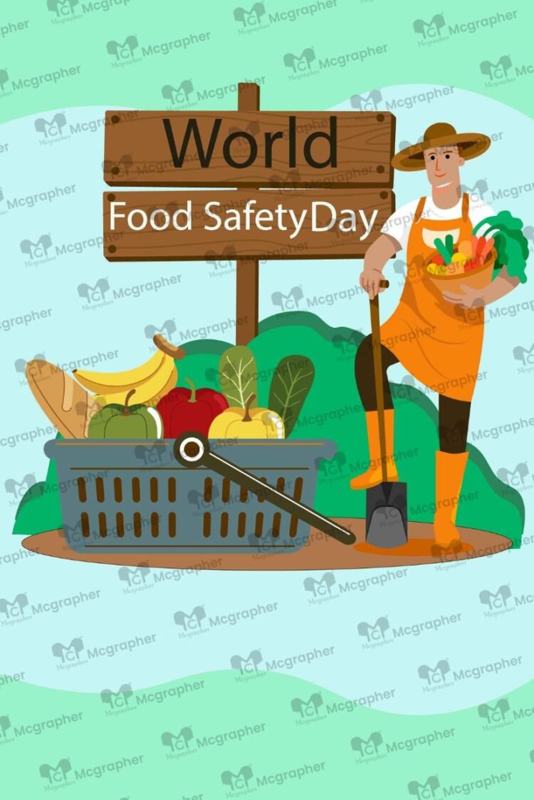 World food safety day art Illustration