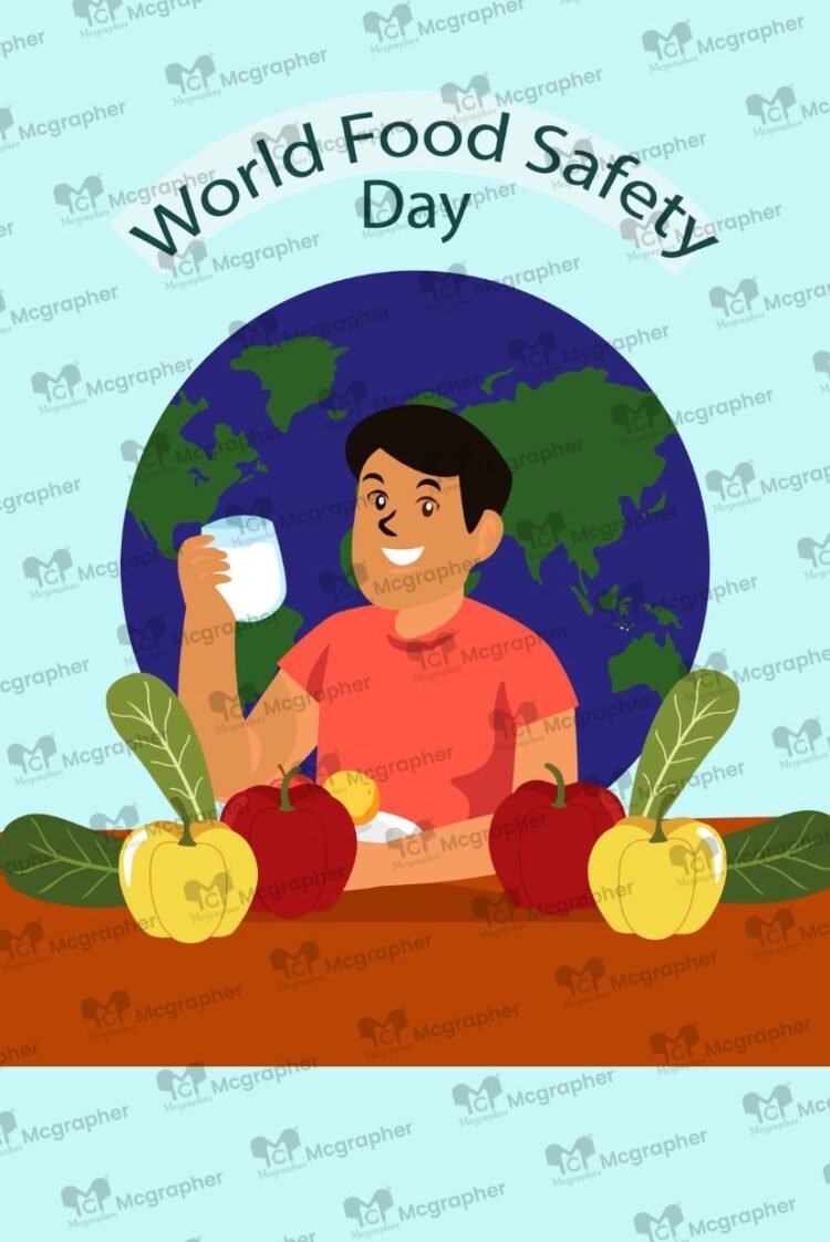World food safety day healthy digital Illustration