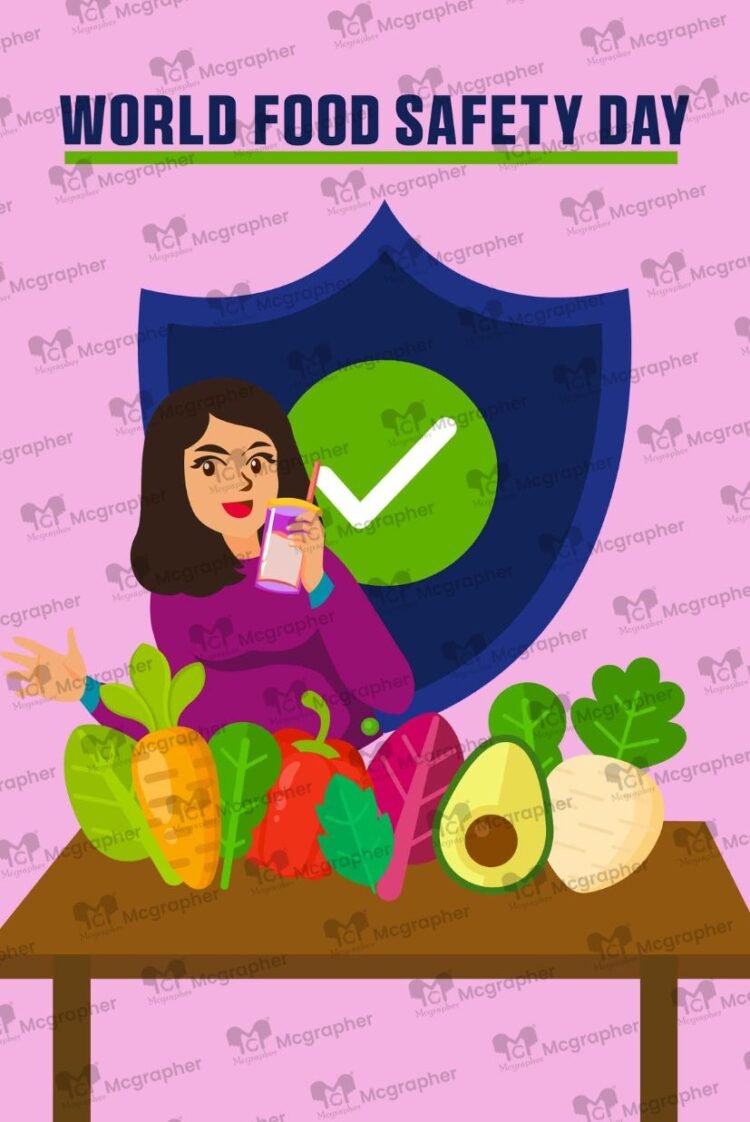 World food safety day health digital Illustration