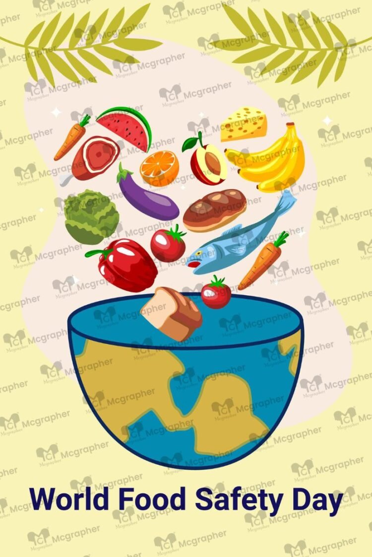 World food safety day hygiene digital Illustration
