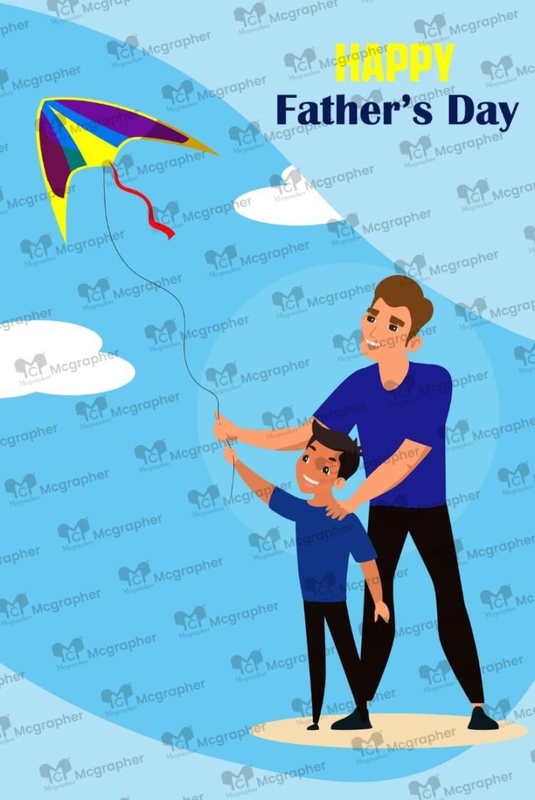 Father's Day dad love vector Illustration