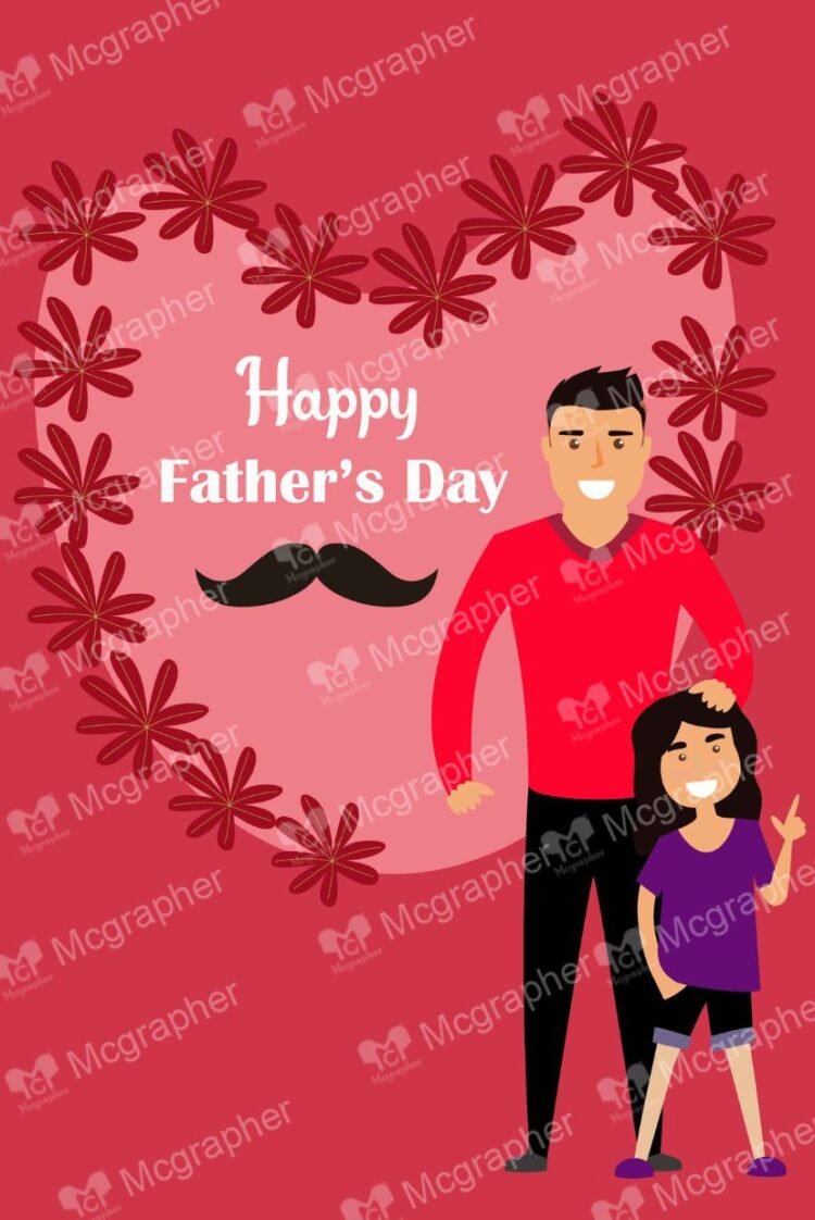 Father's Day dad hug vector Illustration