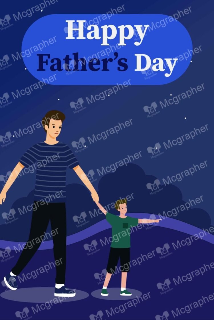Father's Day dad bonding vector Illustration