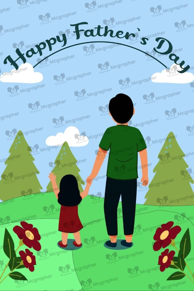 Father's Day first love vector Illustration