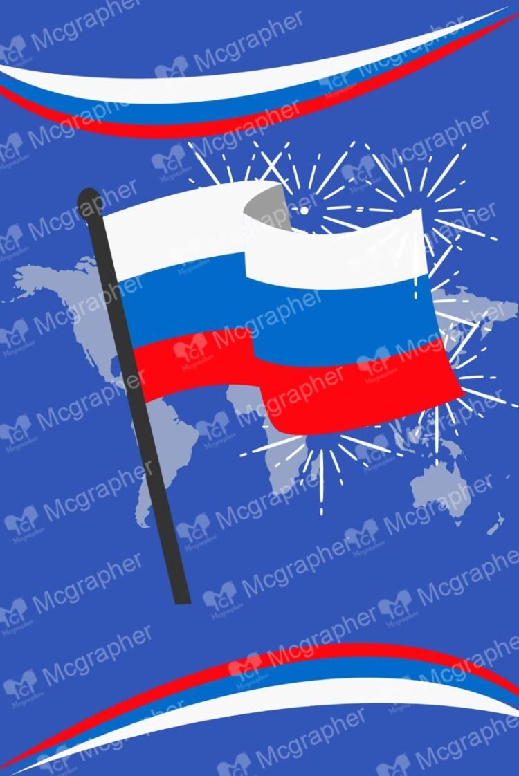Russia National Flag Vector Illustration
