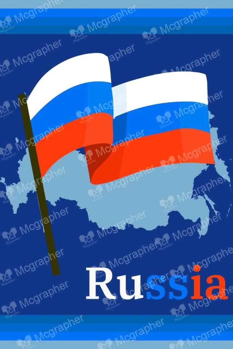 Russia Patriotic Flag Vector Illustration