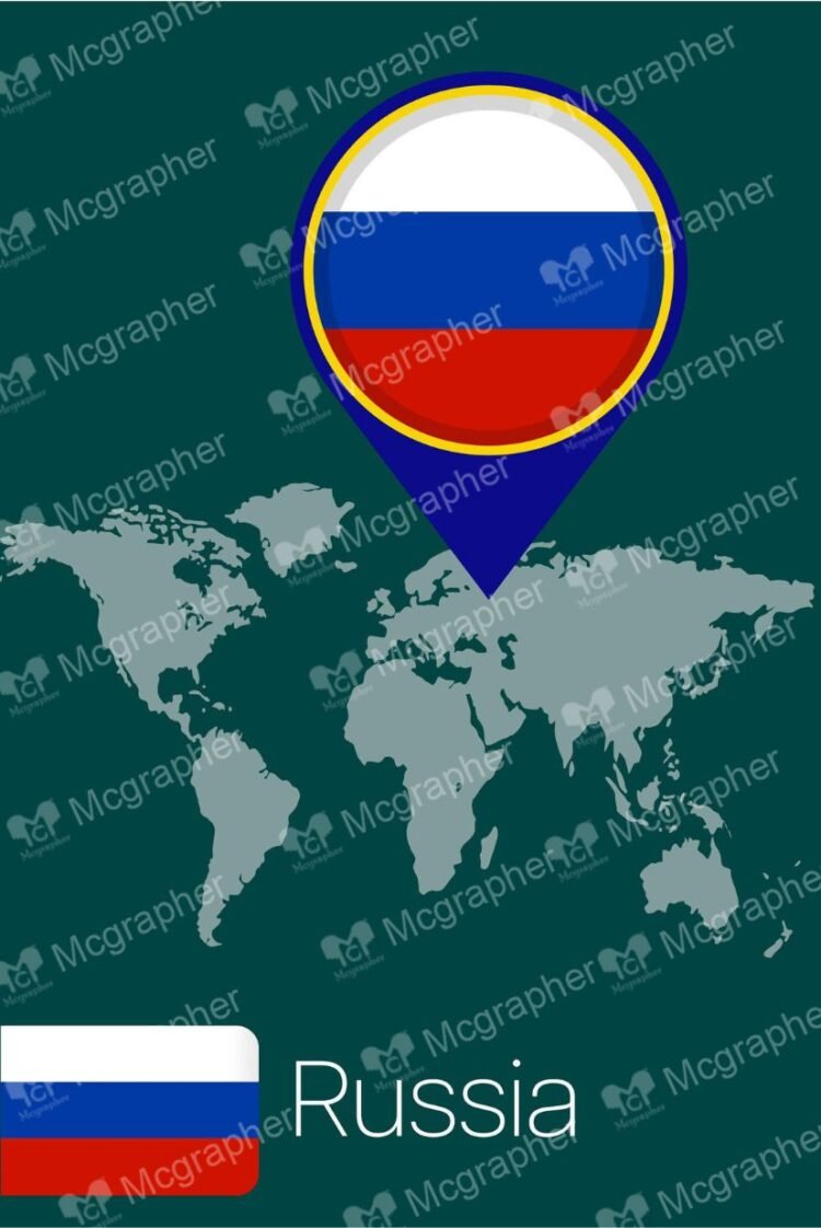 Russia Pride Flag Vector Illustration