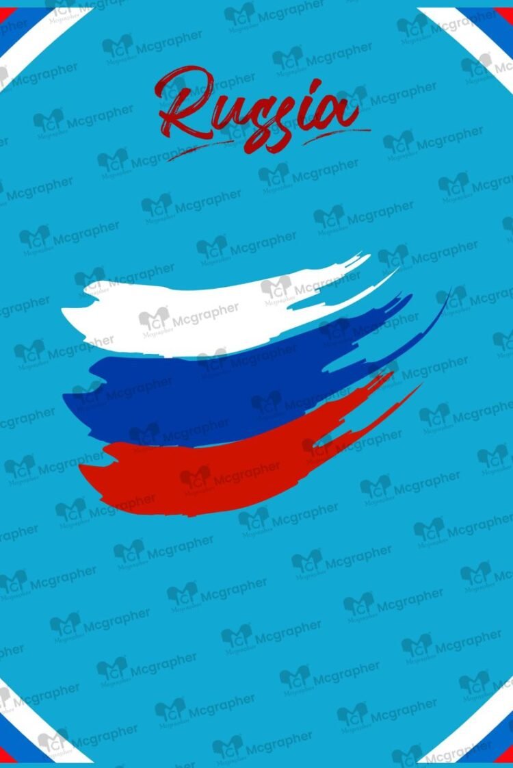 Russia Tricolor Flag Vector Illustration
