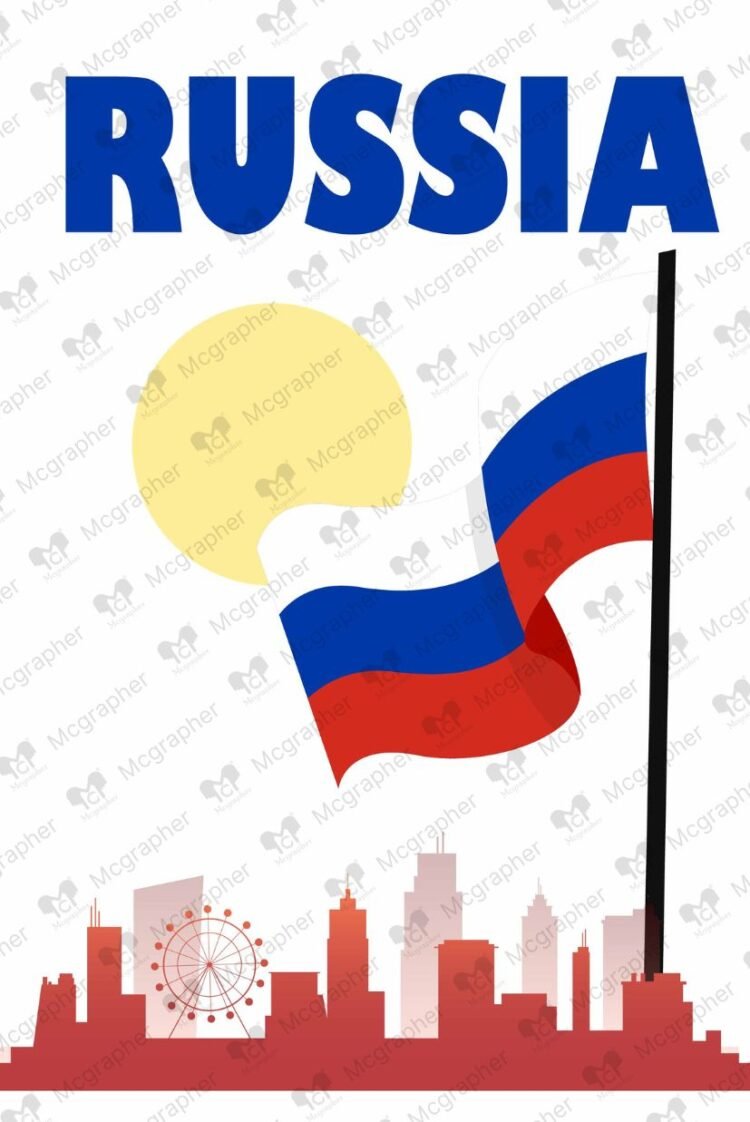 Russia flag art Illustration