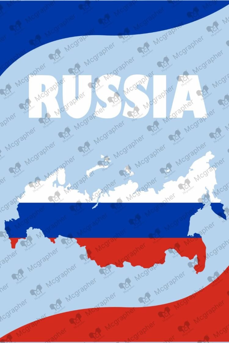Russia flag vector art Illustration