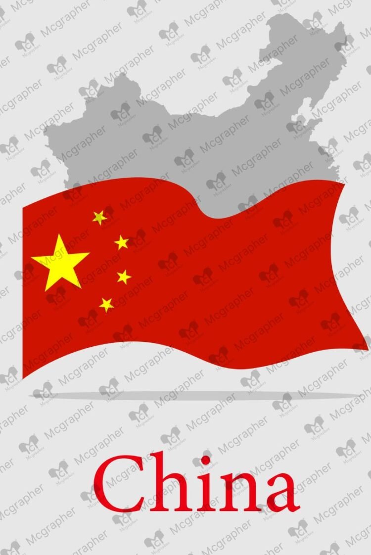 China pride flag Illustration