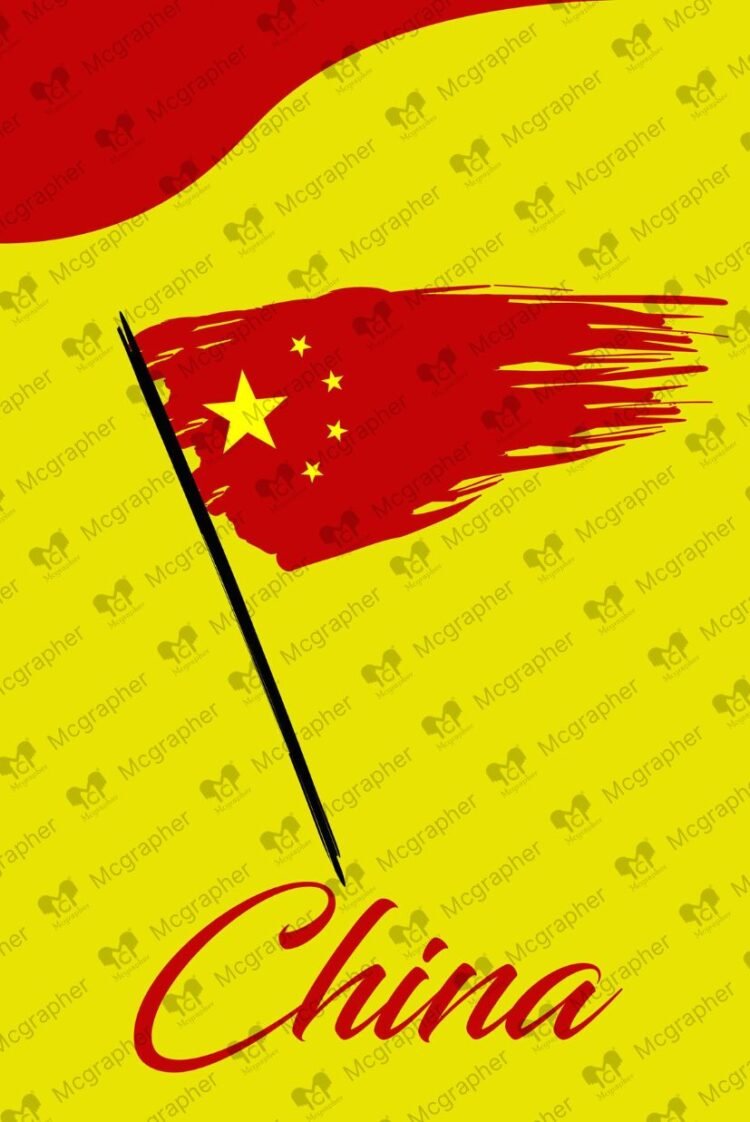 China National flag Illustration