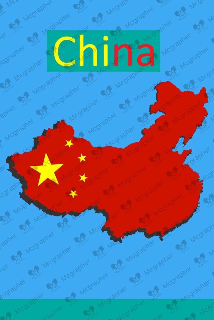 National China flag Illustration