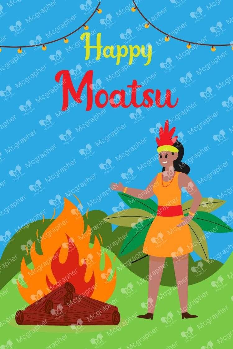 Moatsu Festival Ao Tribe Vector Illustration