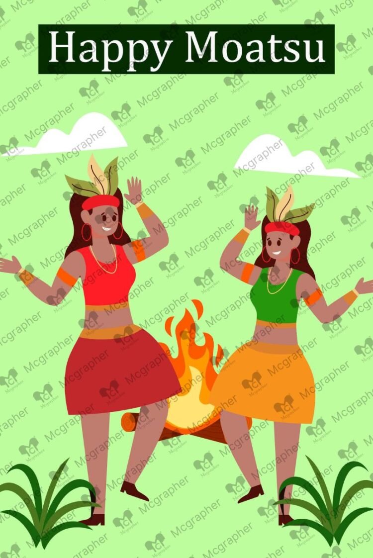 Moatsu Nagaland Festival Vector Illustration