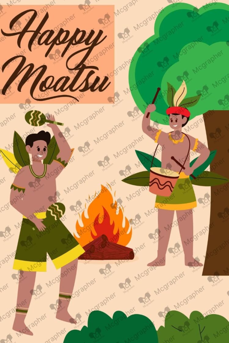 Moatsu Festival Ethnic Vector Illustration