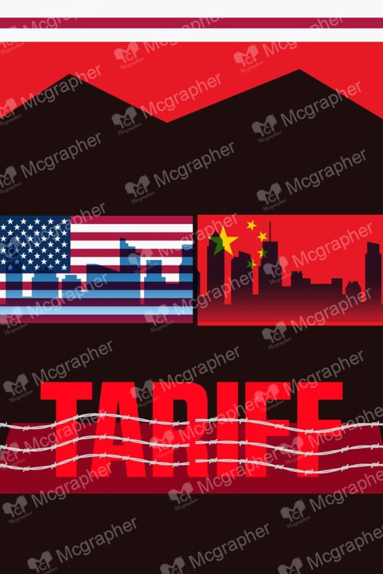 Tariff America and China Illustration
