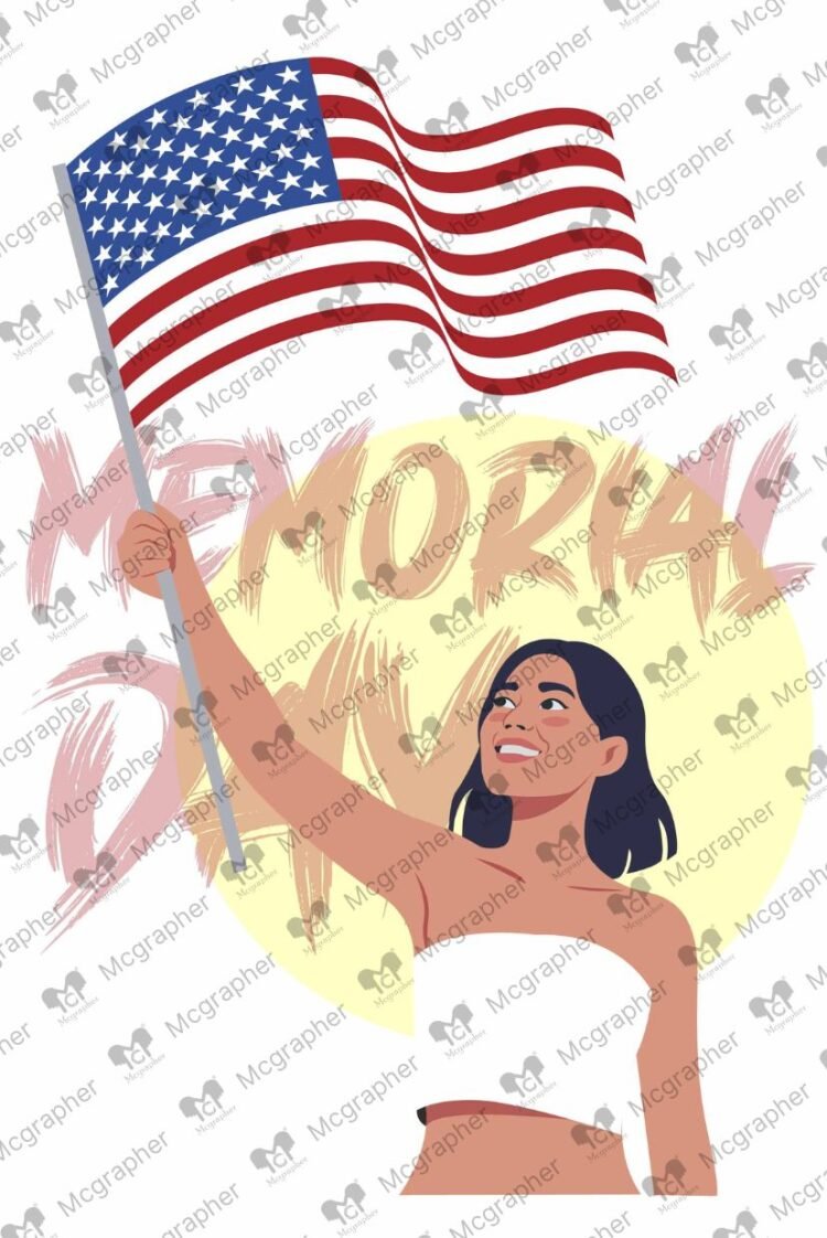 American Memorial Soldier Illustration