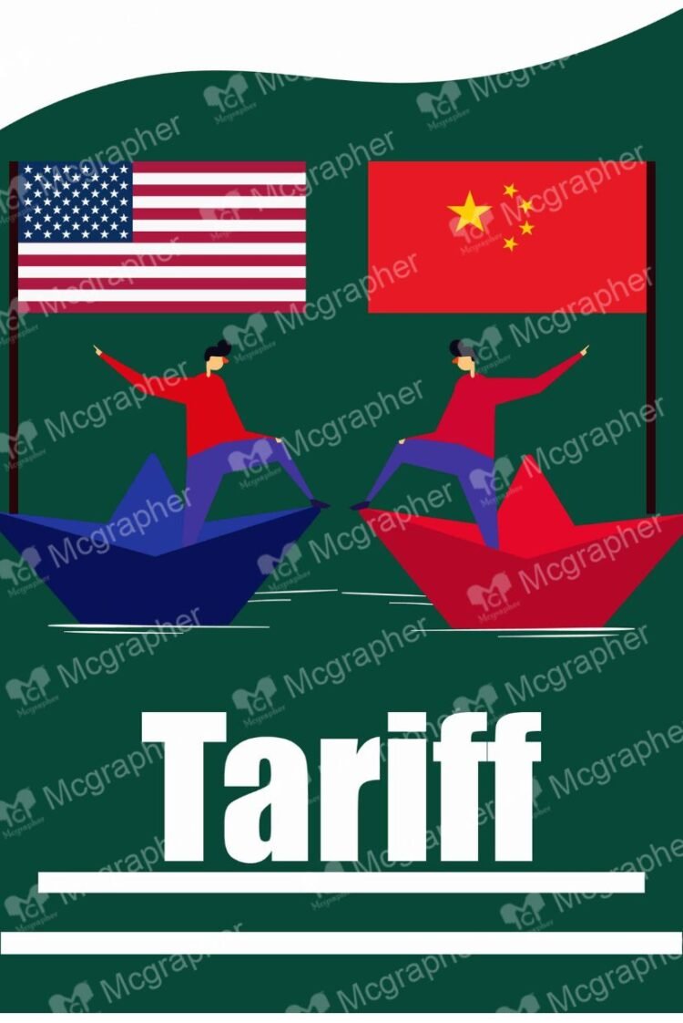 Trade Tariff America and China Illustration
