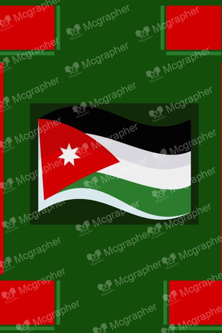 Jordan flag rectangle Vector Illustration