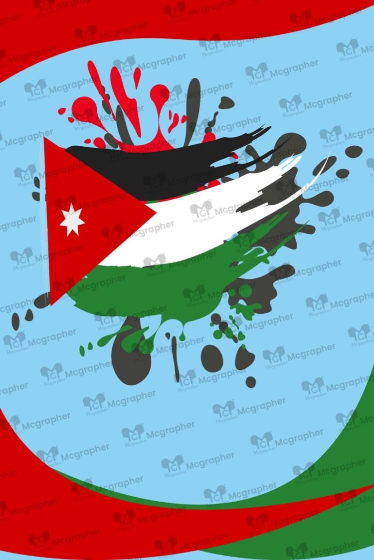 Jordan flag splash Vector Illustration