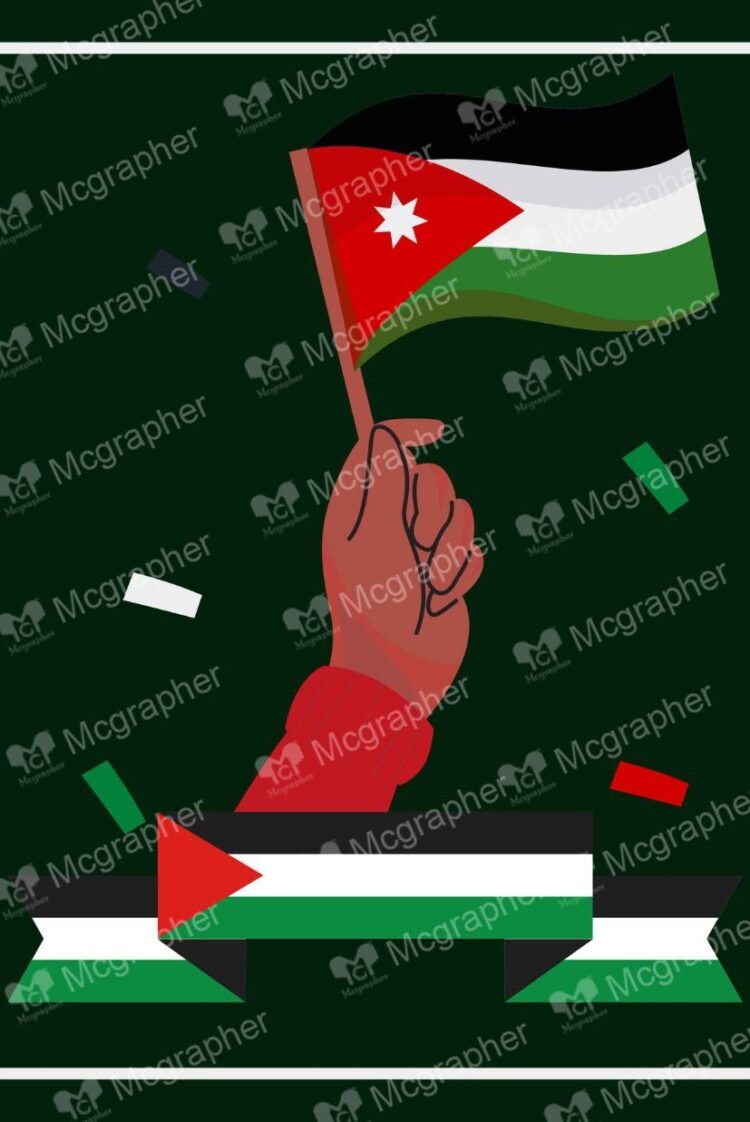 Jordan flag pride Vector Illustration
