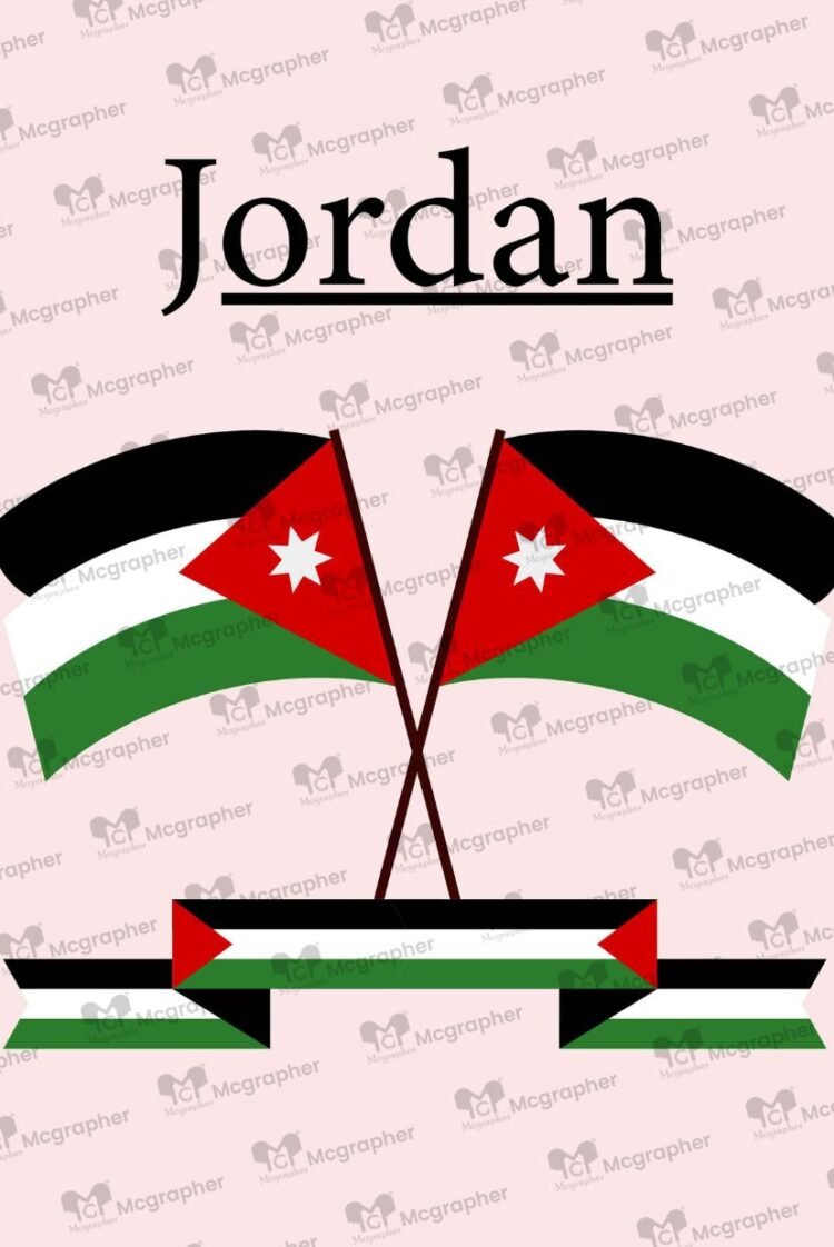 Jordan flag patriotic Vector Illustration