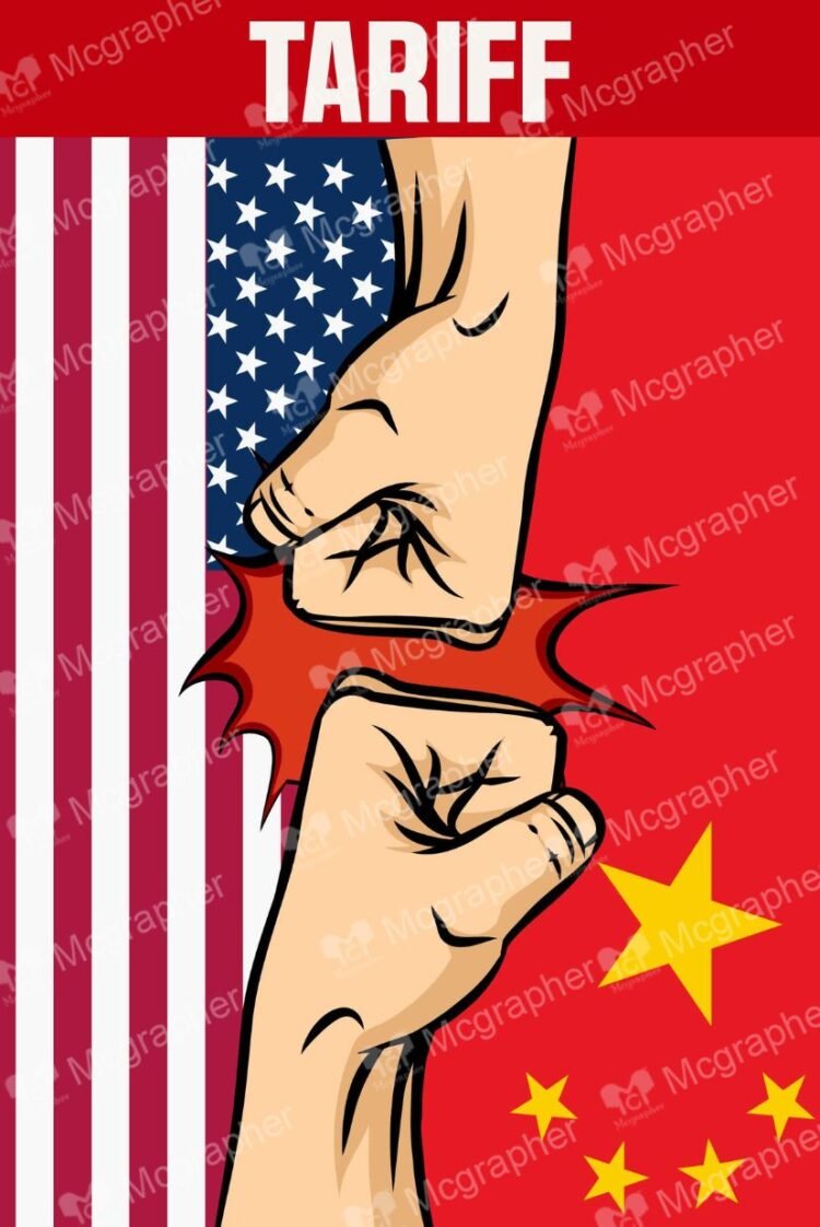 America vs China the Tariff Clash Illustration