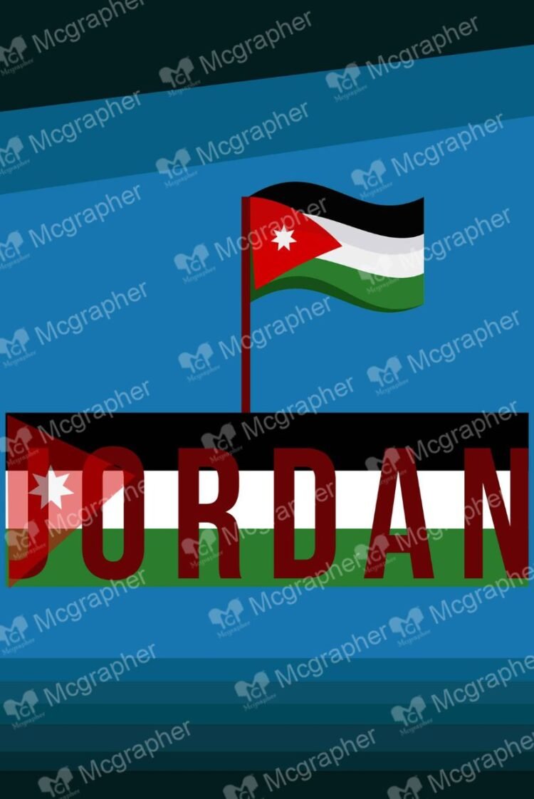 Jordan flag country pride Vector Illustration