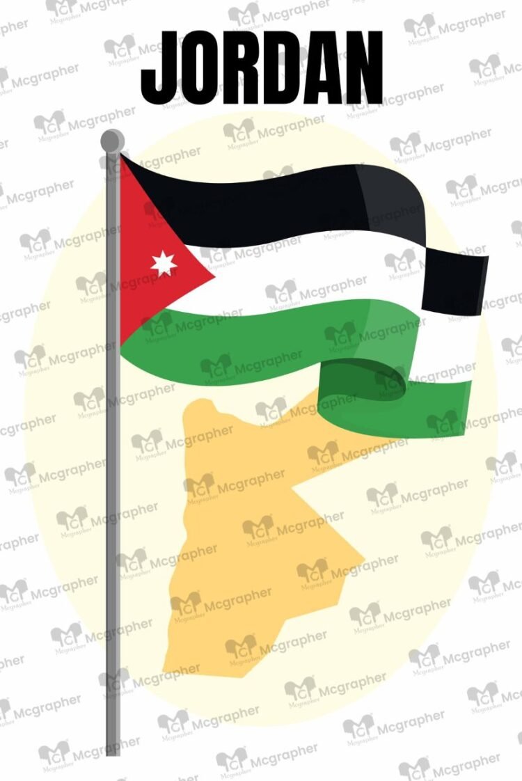Jordan flag country pride Illustration