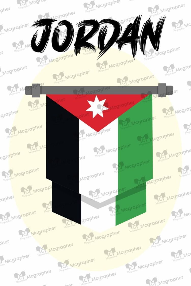 Jordan flag patriotic Illustration