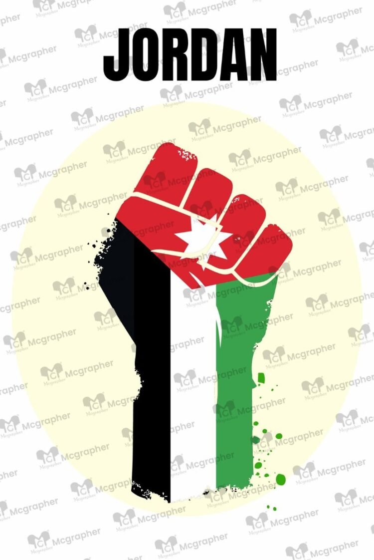 Jordan flag country Illustration