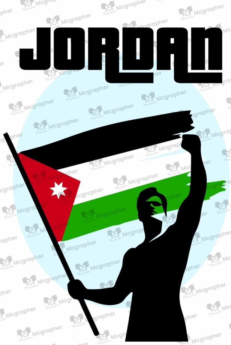 Jordan flag Illustration