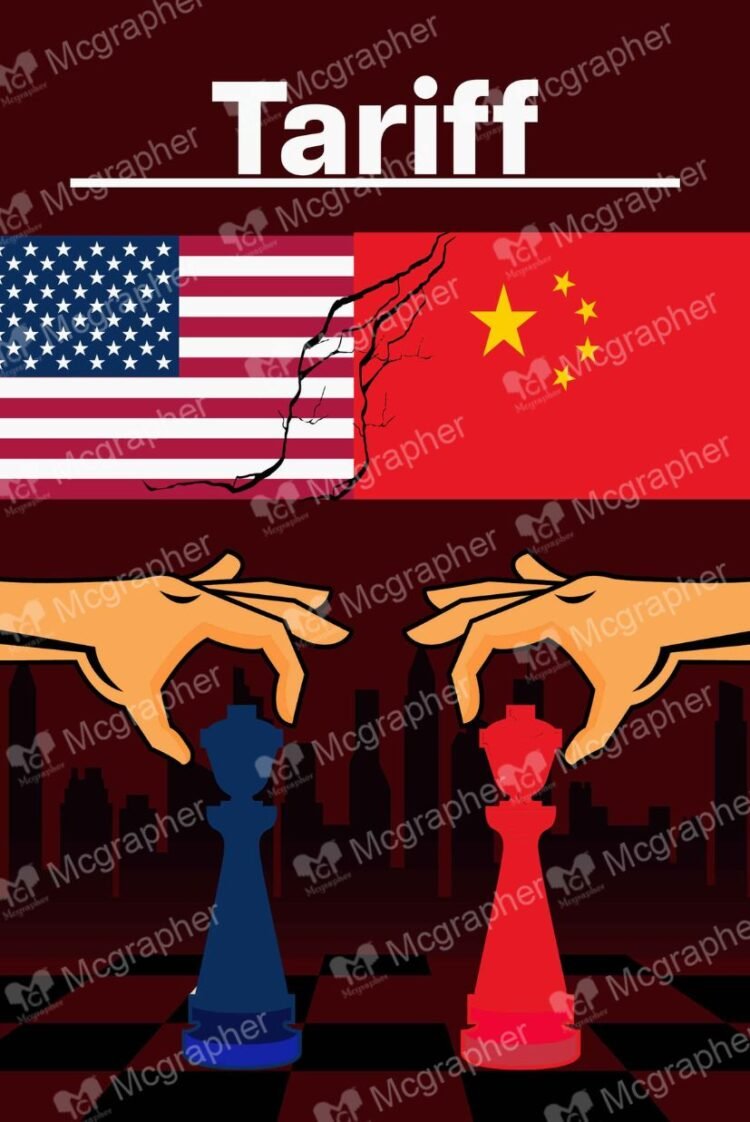 America vs China Trade Standoff Illustration
