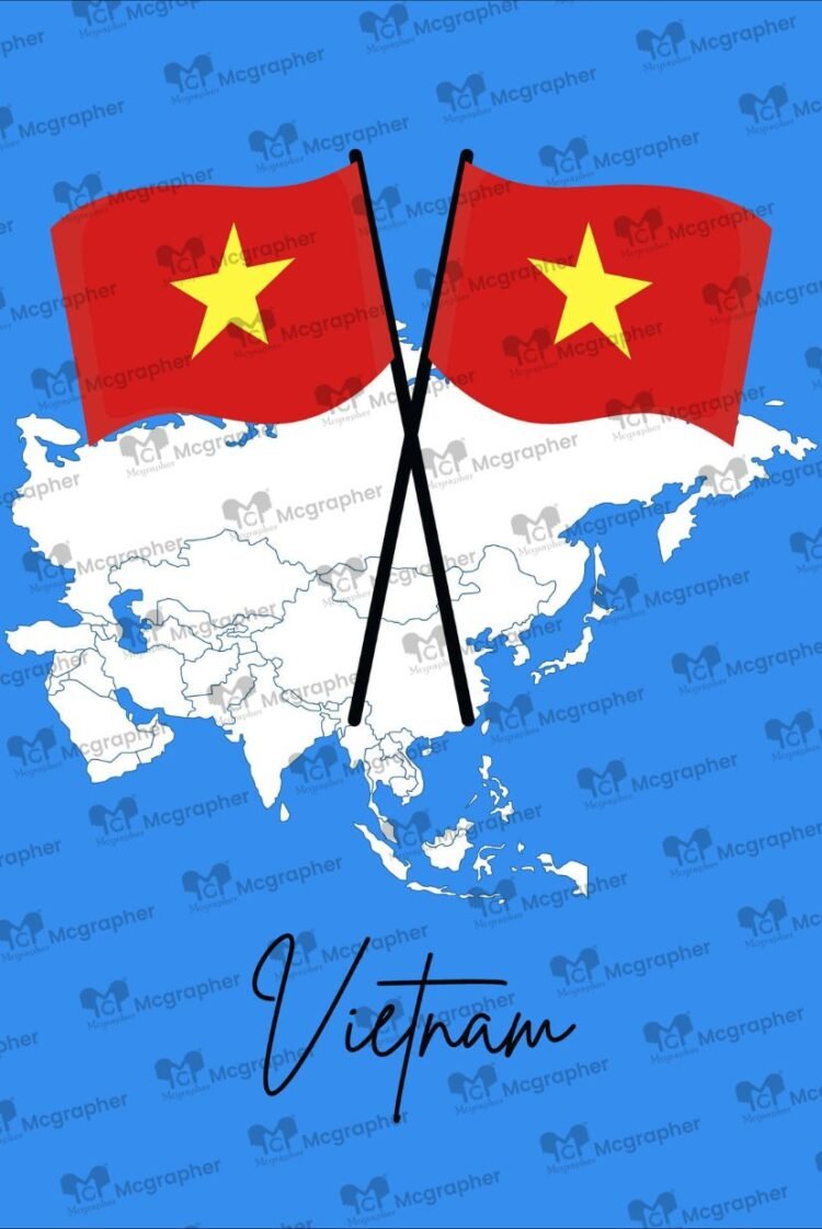 Vietnamese Flag Art Illustration