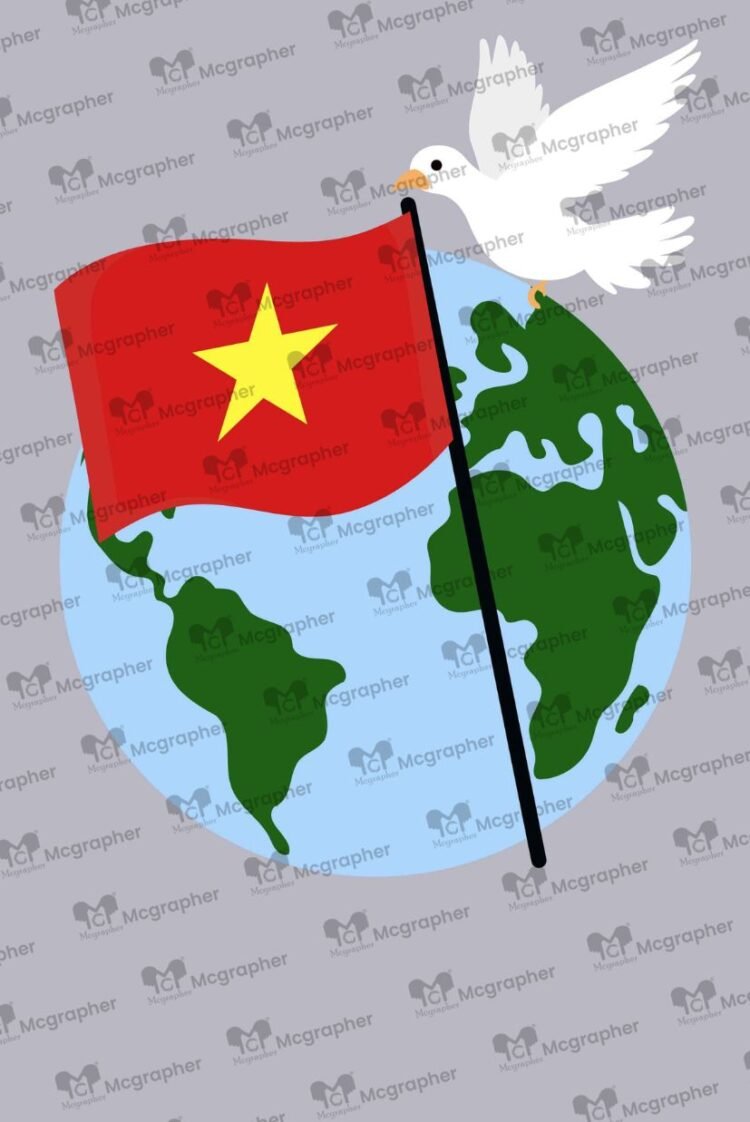 Vietnam Emblem Flag Illustration