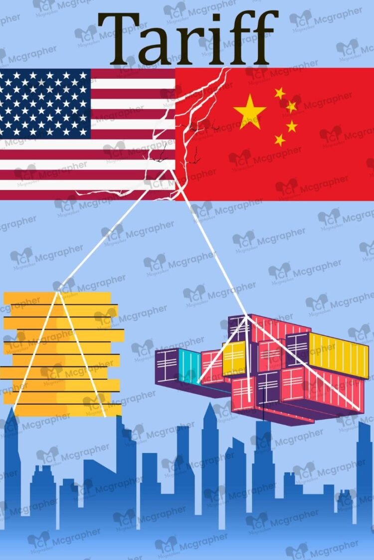 America vs China Economic Strain Illustration