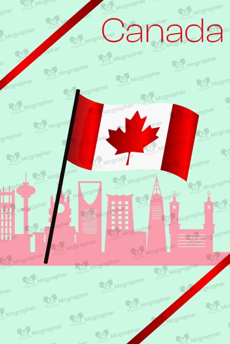 Canadian Symbolism Flag vector Illustration