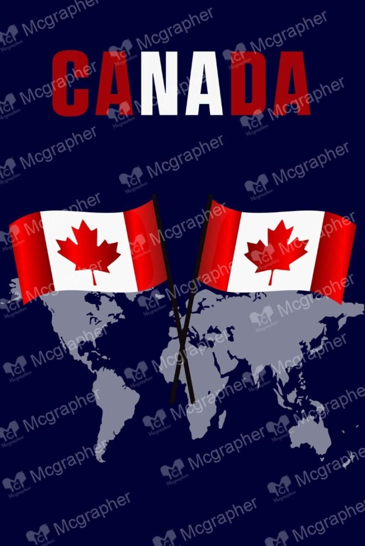Canadian National Flag vector Illustration
