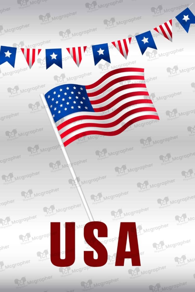 USA flag vector Illustration