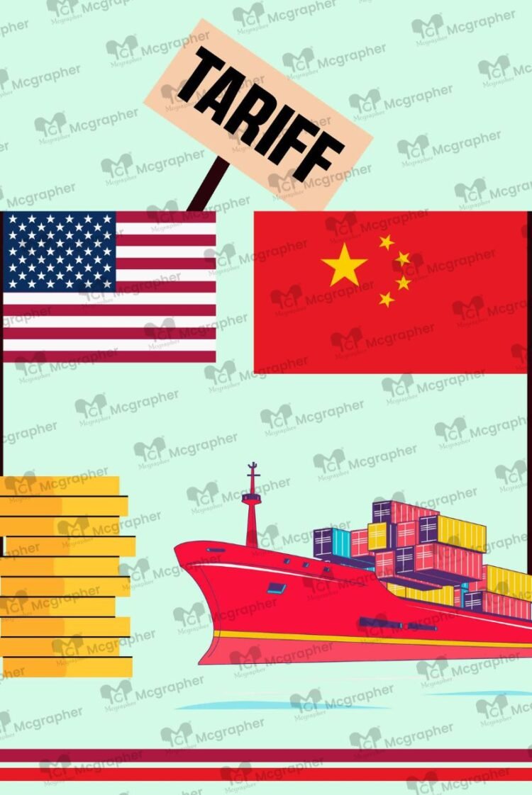 America vs China The Tariff Strike Illustration