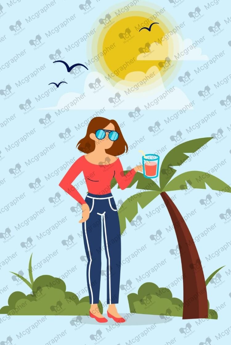 Summer beach vibes vector Illustration